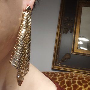 Paco Rabanne Gold-Tone Mesh Statement Earrings